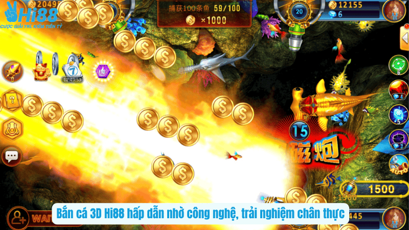 Bắn cá 3D Hi88 hấp dẫn nhờ công nghệ, trải nghiệm chân thực