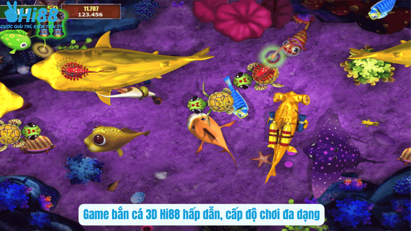 Game bắn cá 3D Hi88 hấp dẫn, cấp độ chơi đa dạng