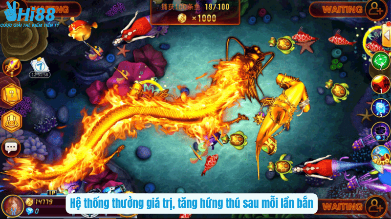 Hệ thống thưởng giá trị, tăng hứng thú sau mỗi lần bắn